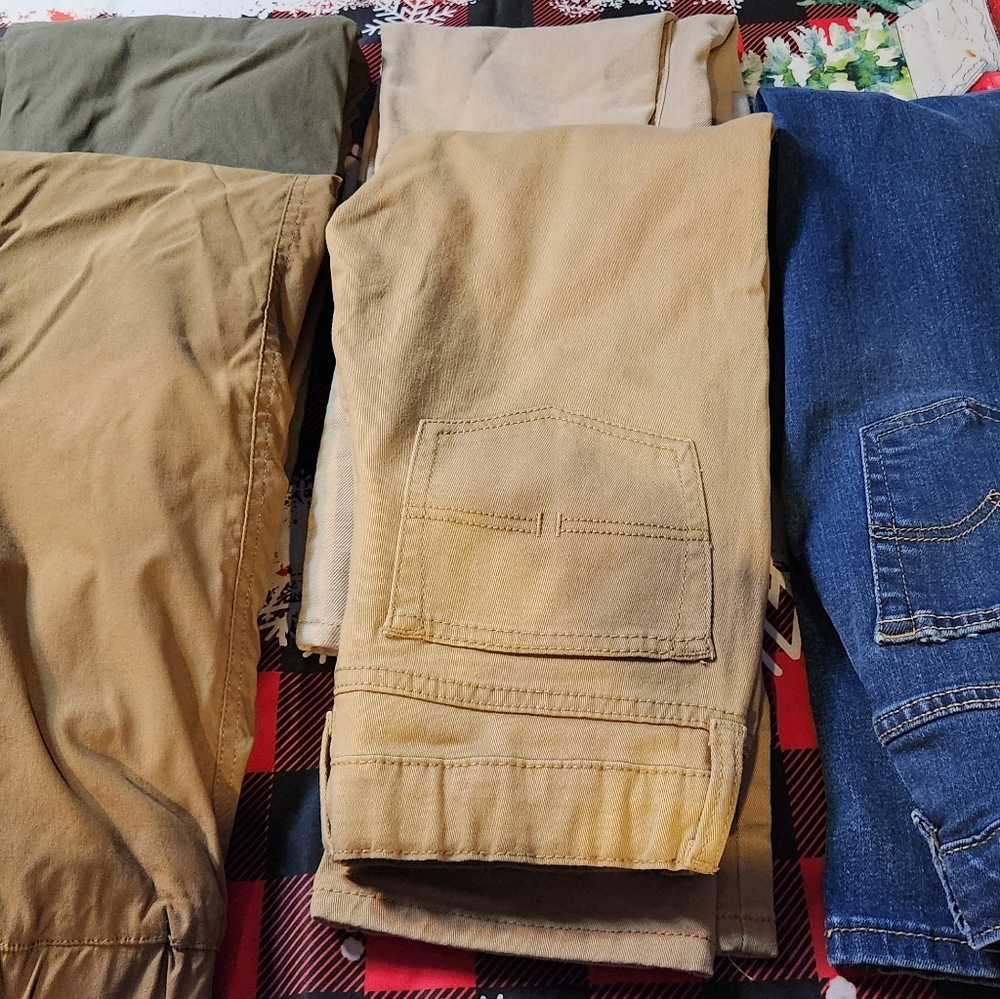 Casual Pants Collection - Tan, Olive, and Denim